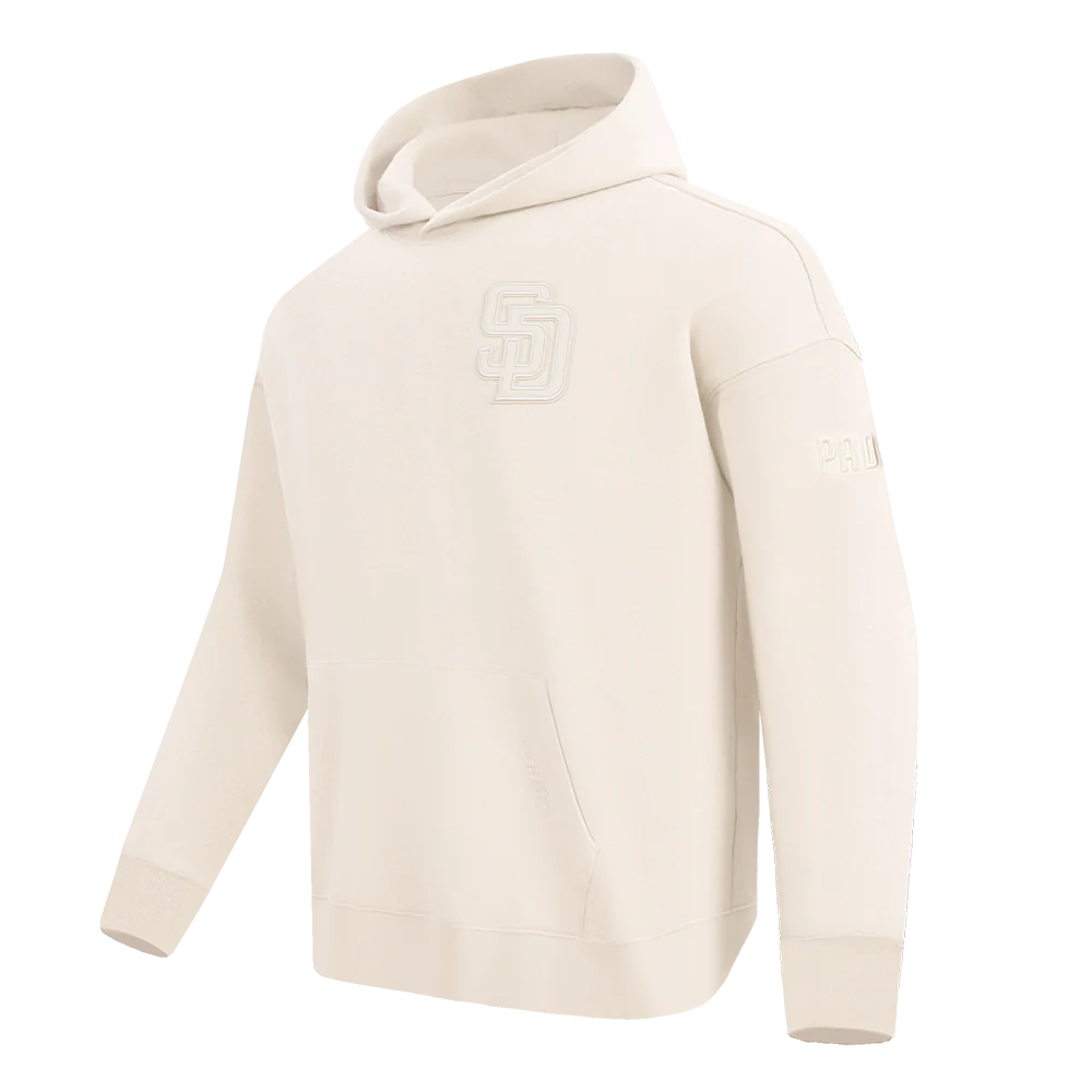 MLB SAN DIEGO PADRES NEUTRAL MEN'S DROP SHOULDER PULLOVER HOODIE (EGGSHELL) - Image 2