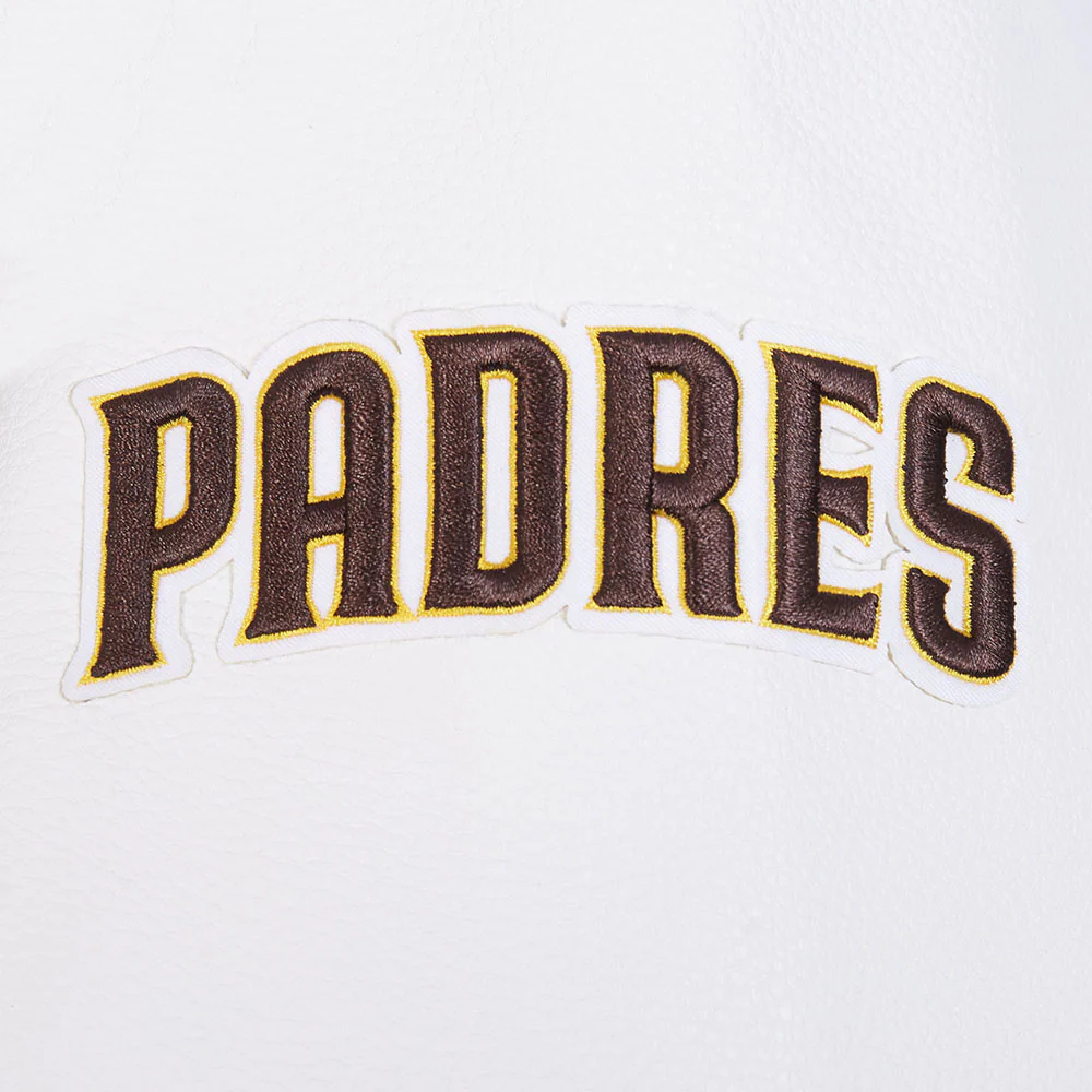 MLB SAN DIEGO PADRES CITY ARCH MEN'S WOOL VARSITY JACKET (BROWN/WHITE) - Image 6