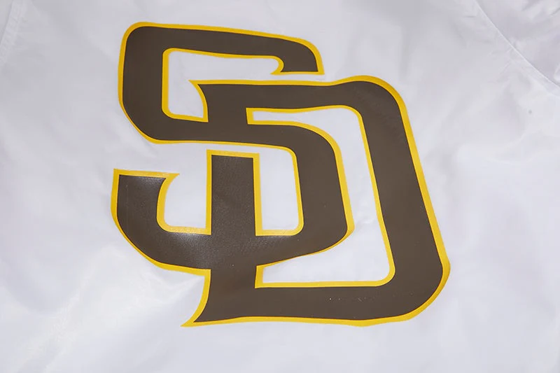 MLB SAN DIEGO PADRES TEAM BIG LOGO MEN'S SATIN JACKET (WHITE) - Image 7