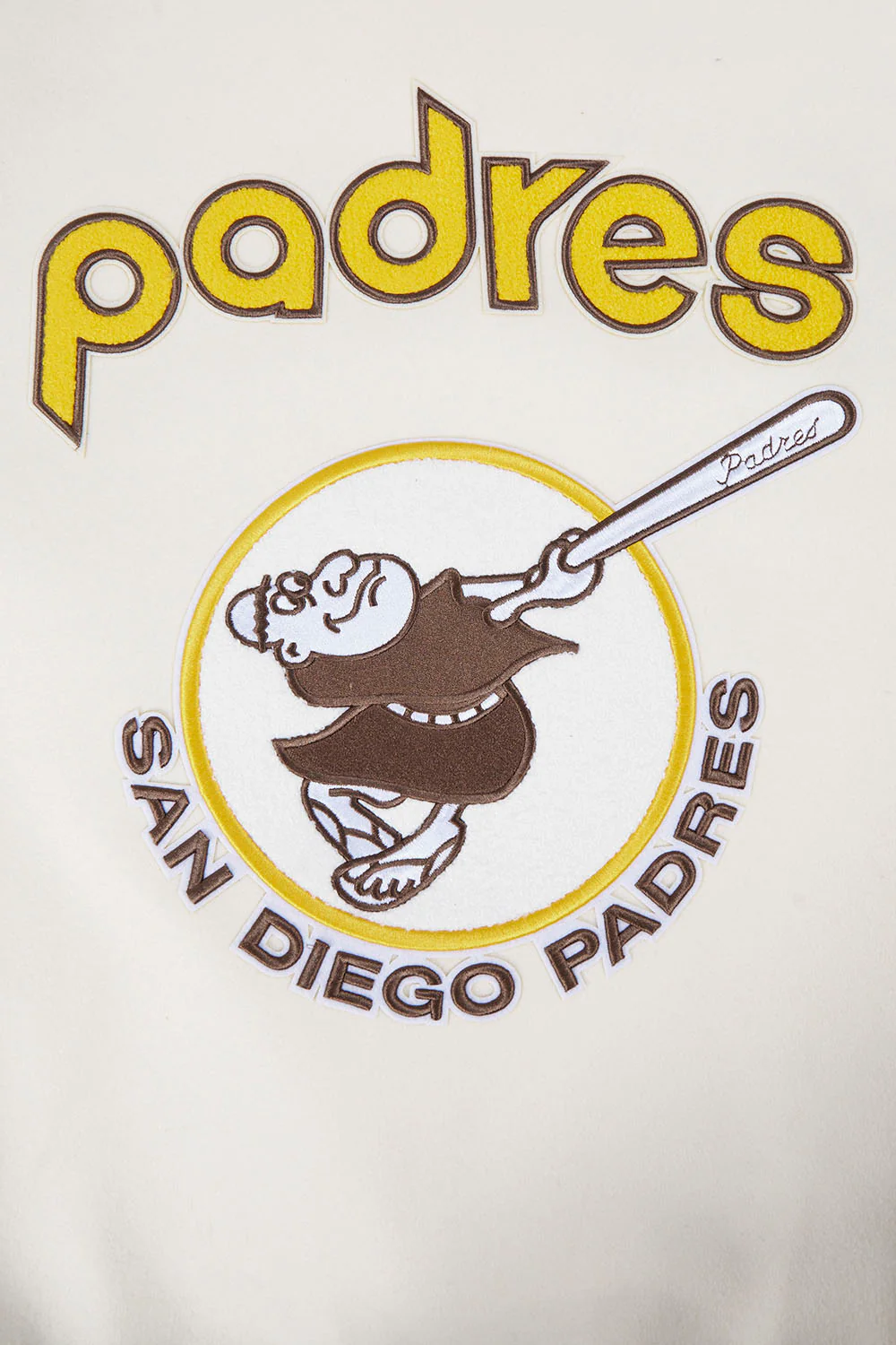 MLB SAN DIEGO PADRES RETRO CLASSIC MEN'S RIB WOOL VARSITY JACKET (EGGSHELL/BLACK) - Image 10