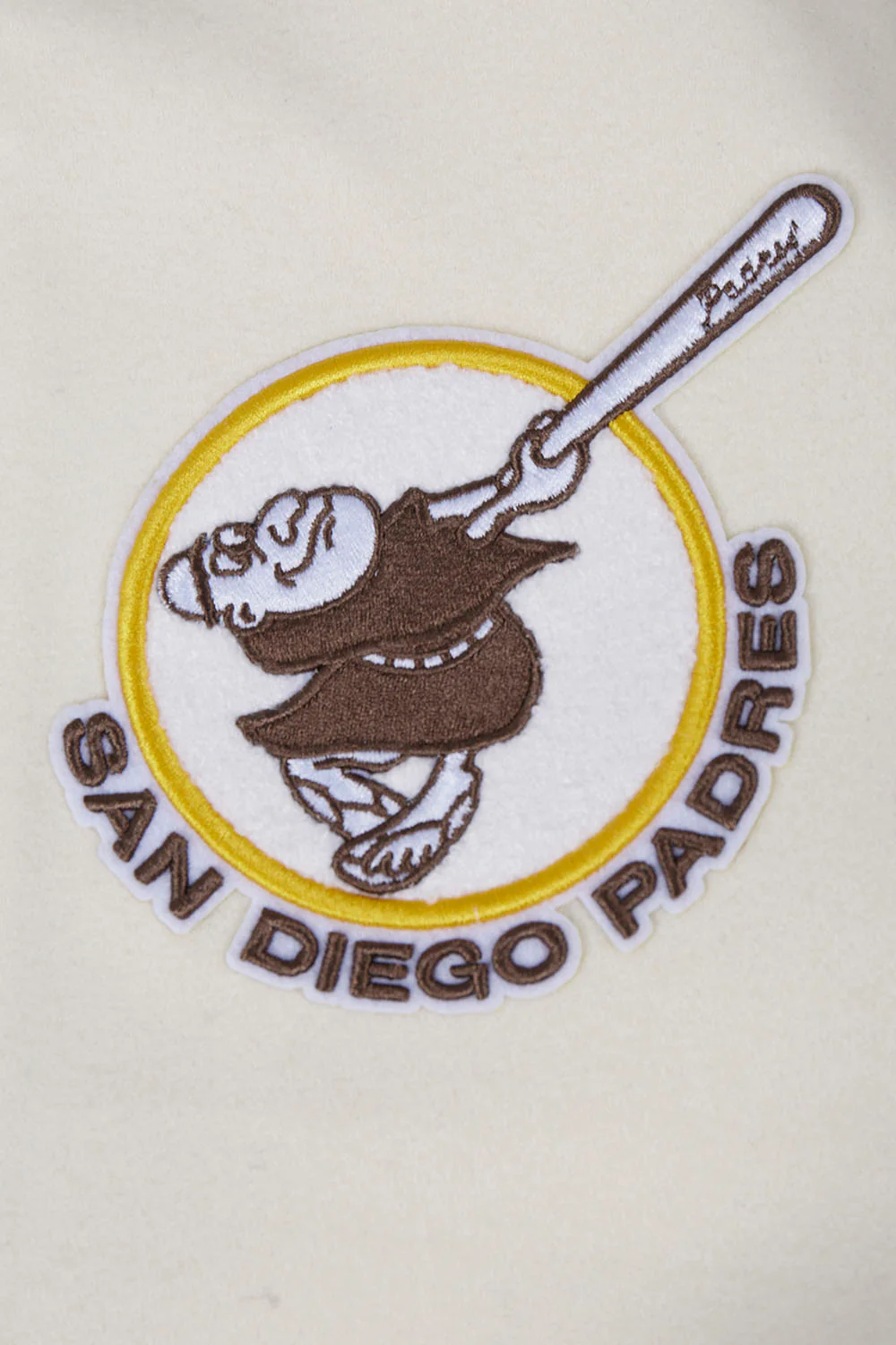 MLB SAN DIEGO PADRES RETRO CLASSIC MEN'S RIB WOOL VARSITY JACKET (EGGSHELL/BLACK) - Image 6