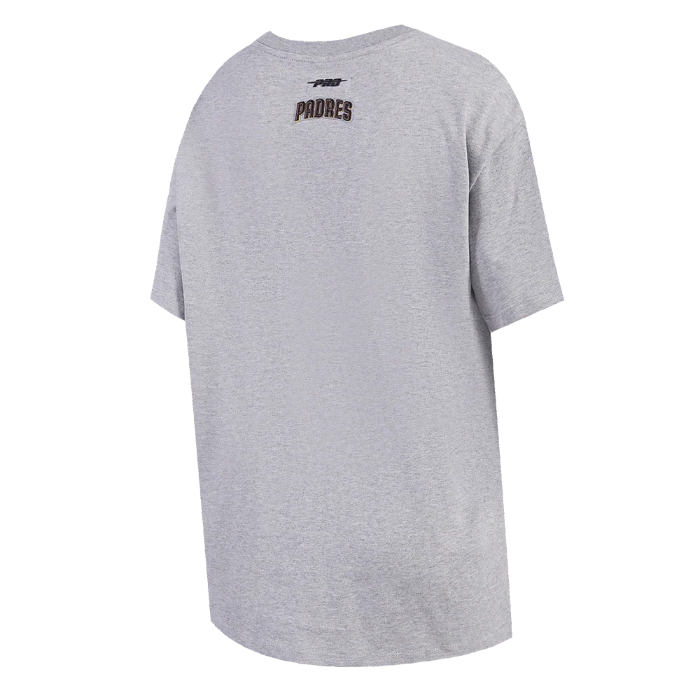 MLB SAN DIEGO PADRES SCRIPT TAIL WOMEN'S BOYFRIEND TOP (HEATHER GREY) - Image 3