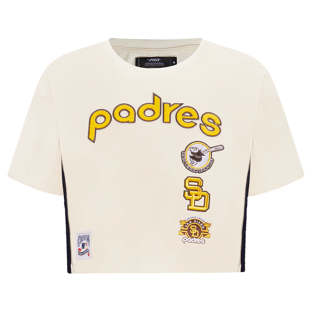 MLB SAN DIEGO PADRES RETRO CLASSIC WOMEN'S BOXY TOP (EGGSHELL)