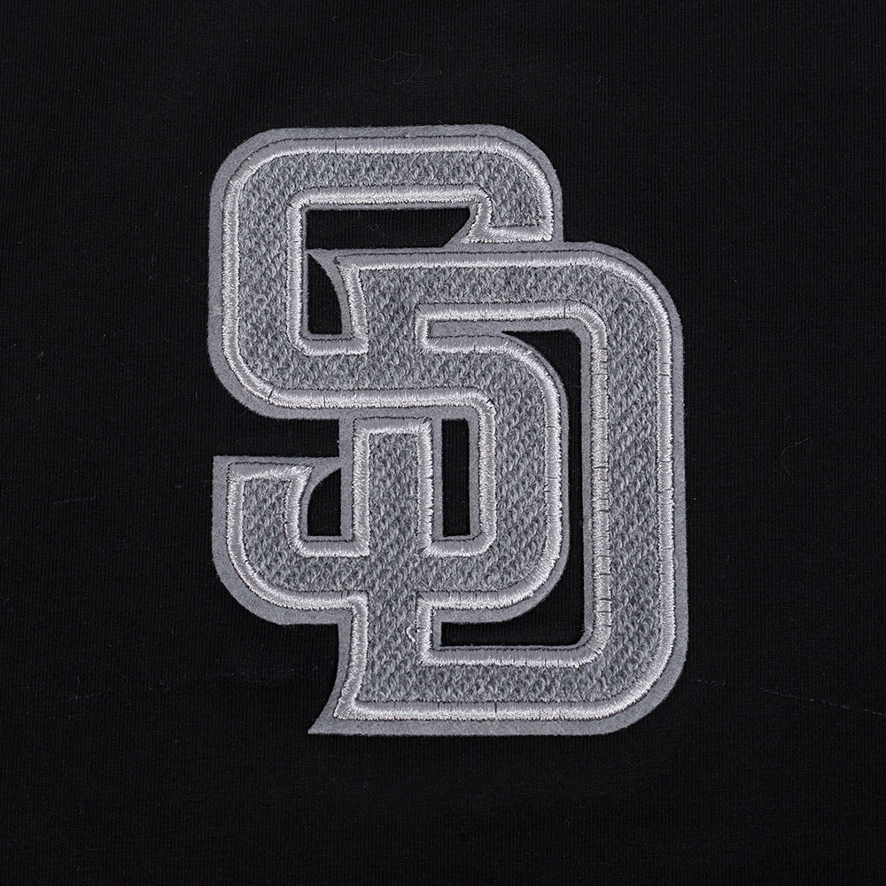 MLB SAN DIEGO PADRES REVERSE FRENCH TERRY WOMEN'S SINGLE JERSEY BOXY TOP (BLACK) - Image 9