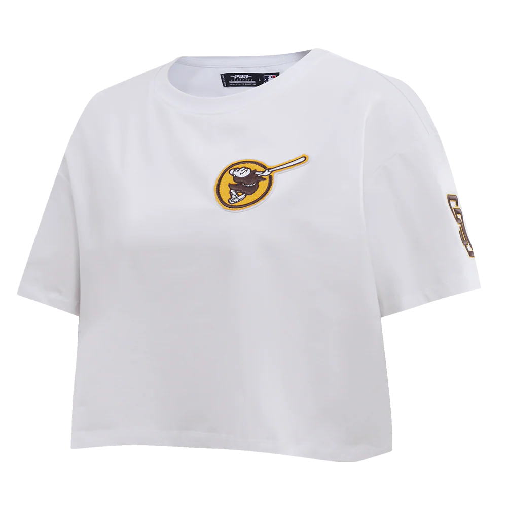 MLB SAN DIEGO PADRES CLASSIC WOMEN'S BOXY TOP (WHITE) - Image 2