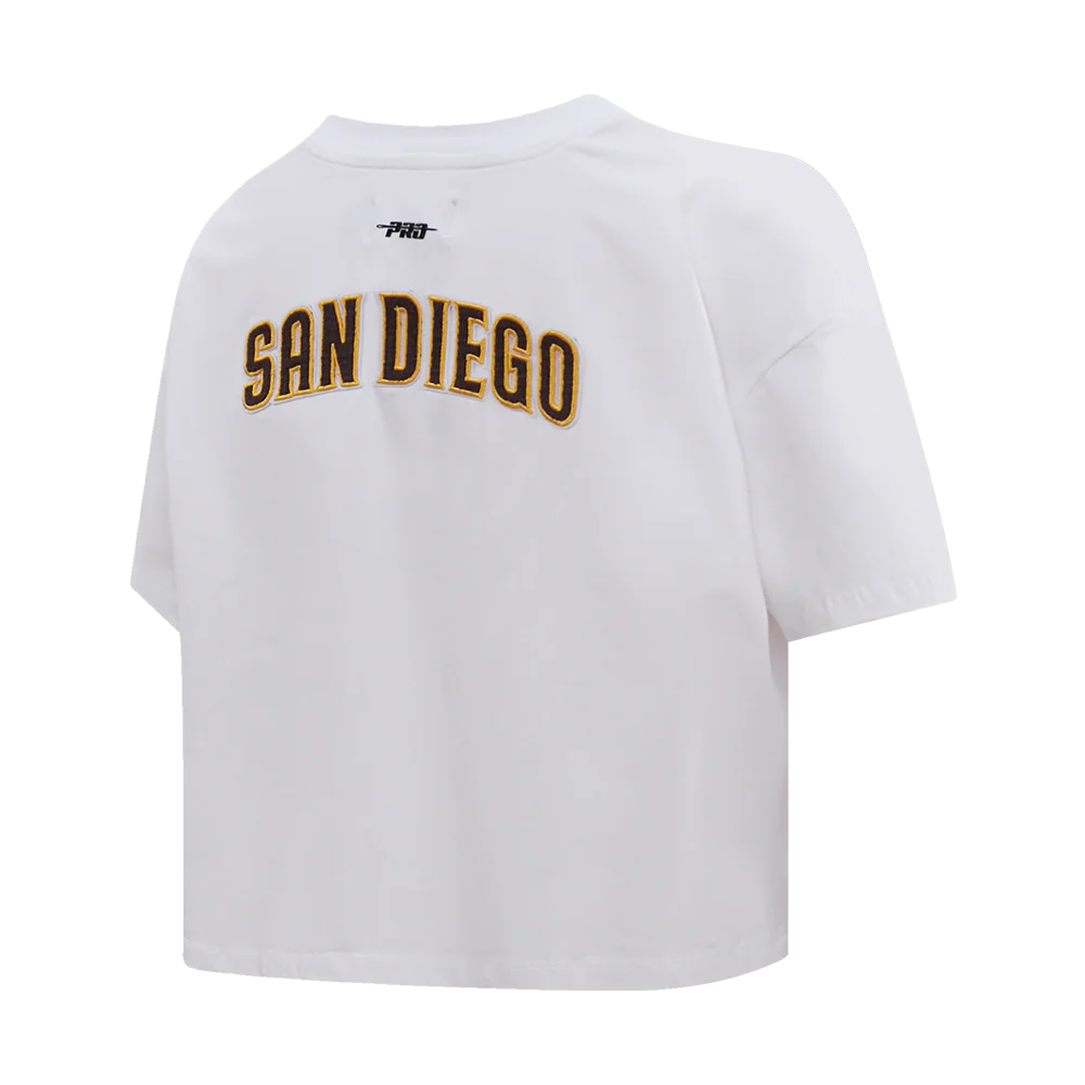 MLB SAN DIEGO PADRES CLASSIC WOMEN'S BOXY TOP (WHITE) - Image 3