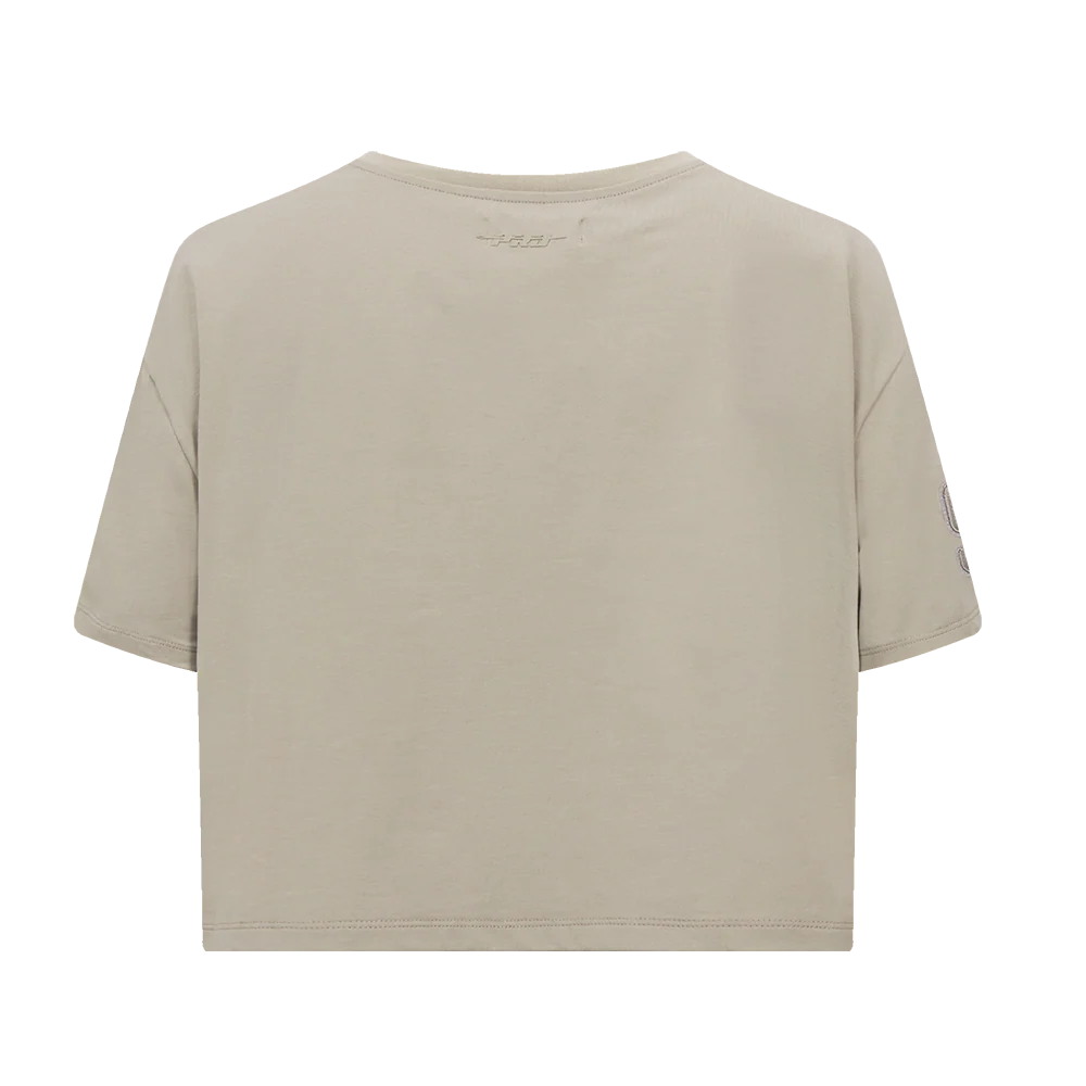 MLB SAN DIEGO PADRES NEUTRAL WOMEN'S BOXY TOP (TAUPE) - Image 4