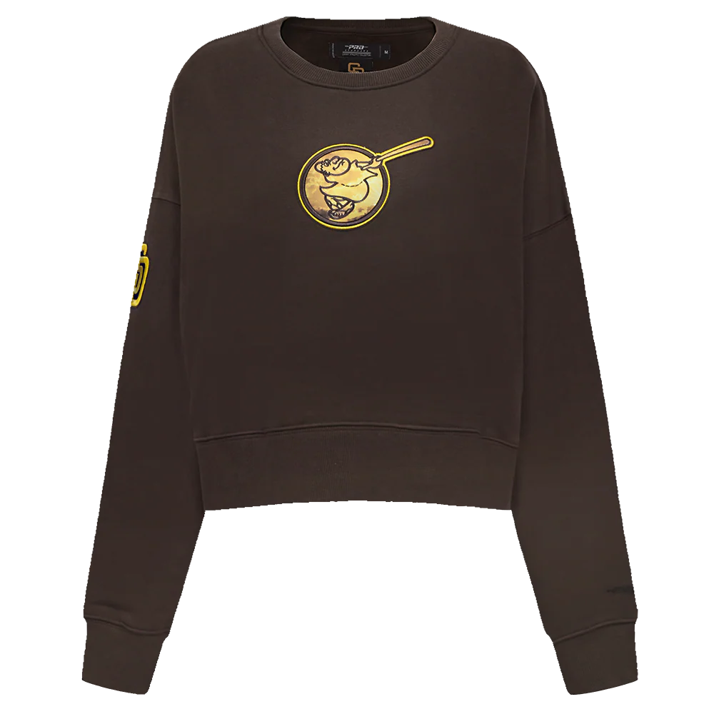 MLB SAN DIEGO PADRES CITY CENTRIC WOMEN'S FLEECE CREWNECK (BROWN)