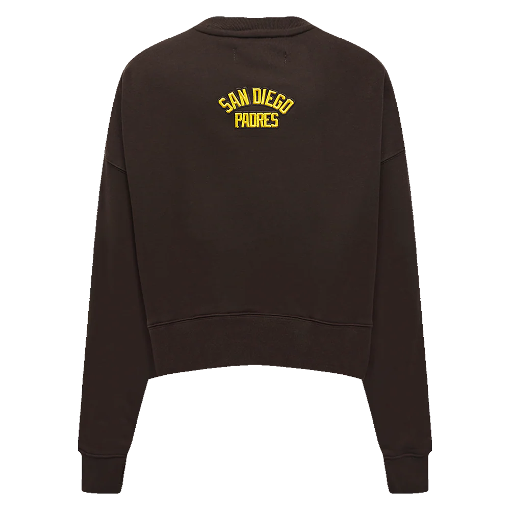 MLB SAN DIEGO PADRES CITY CENTRIC WOMEN'S FLEECE CREWNECK (BROWN) - Image 4