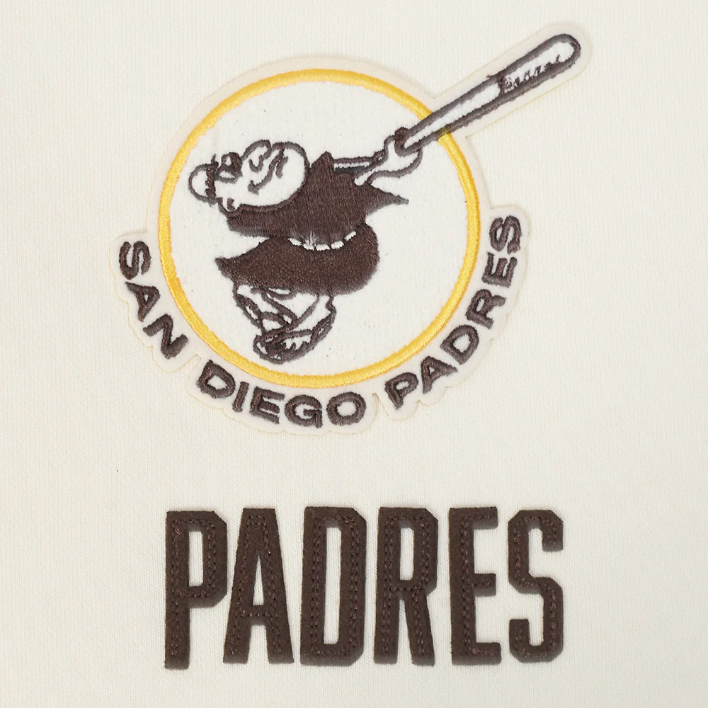 MLB SAN DIEGO PADRES MODERN ORIGINALS WOMEN'S FLC CROPPED PO HOODIE (EGGSHELL) - Image 7