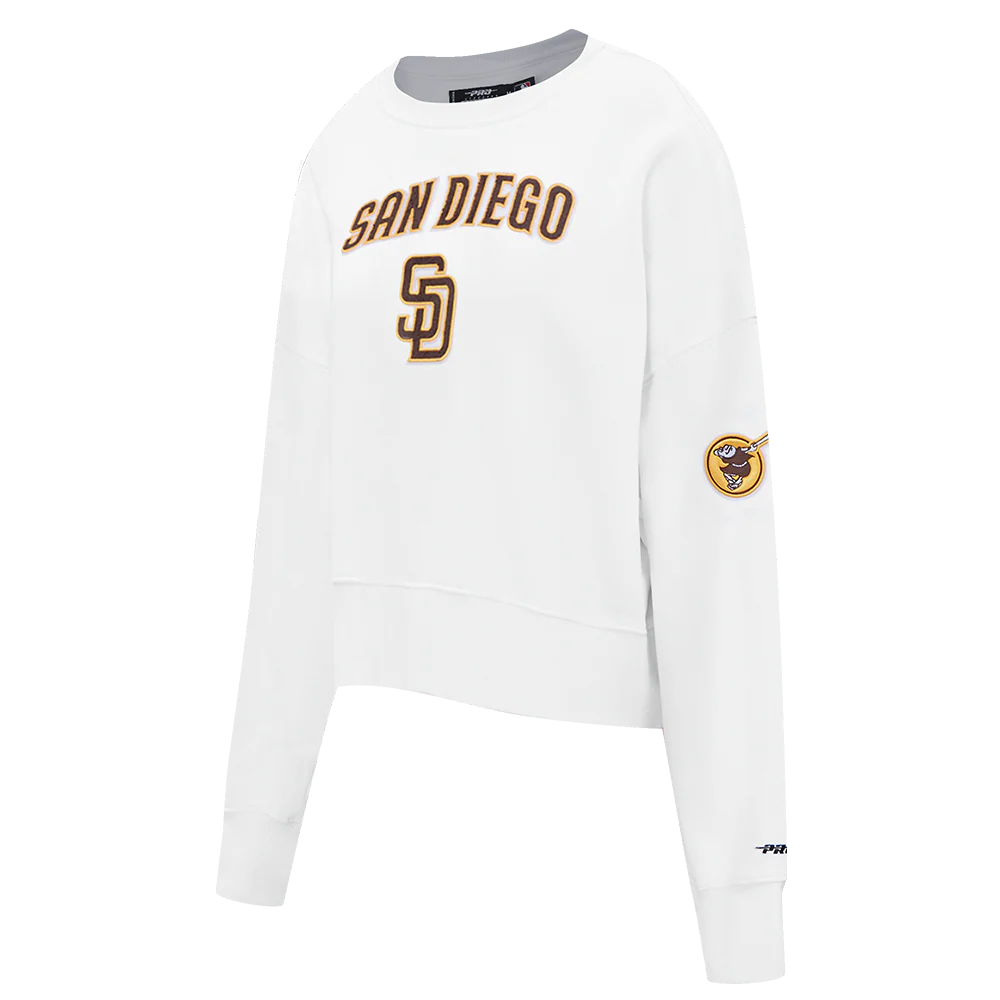 MLB SAN DIEGO PADRES CLASSIC WOMEN'S CREWNECK (WHITE) - Image 2