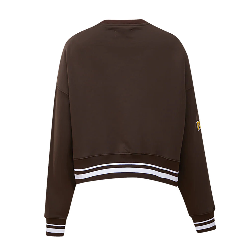 MLB SAN DIEGO PADRES MASHUP WOMEN'S RIB CREWNECK (BROWN) - Image 2