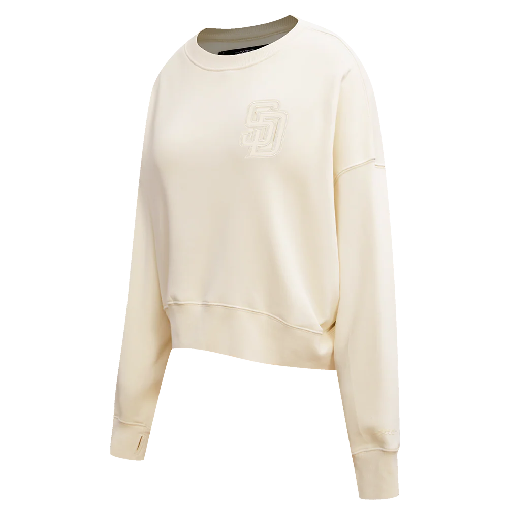 MLB SAN DIEGO PADRES NEUTRAL WOMEN'S CREWNECK (EGGSHELL) - Image 2