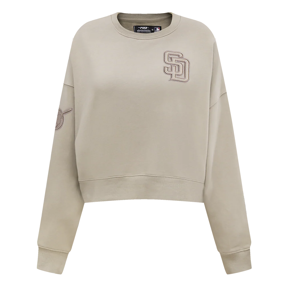 MLB SAN DIEGO PADRES NEUTRAL WOMEN'S CREWNECK (TAUPE)
