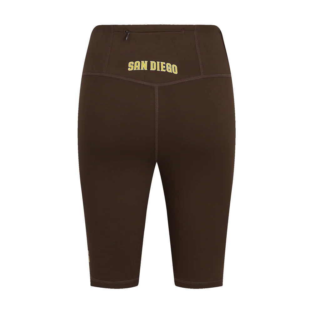 MLB SAN DIEGO PADRES CLASSIC WOMEN'S COTTON BIKE SHORT (BROWN) - Image 4
