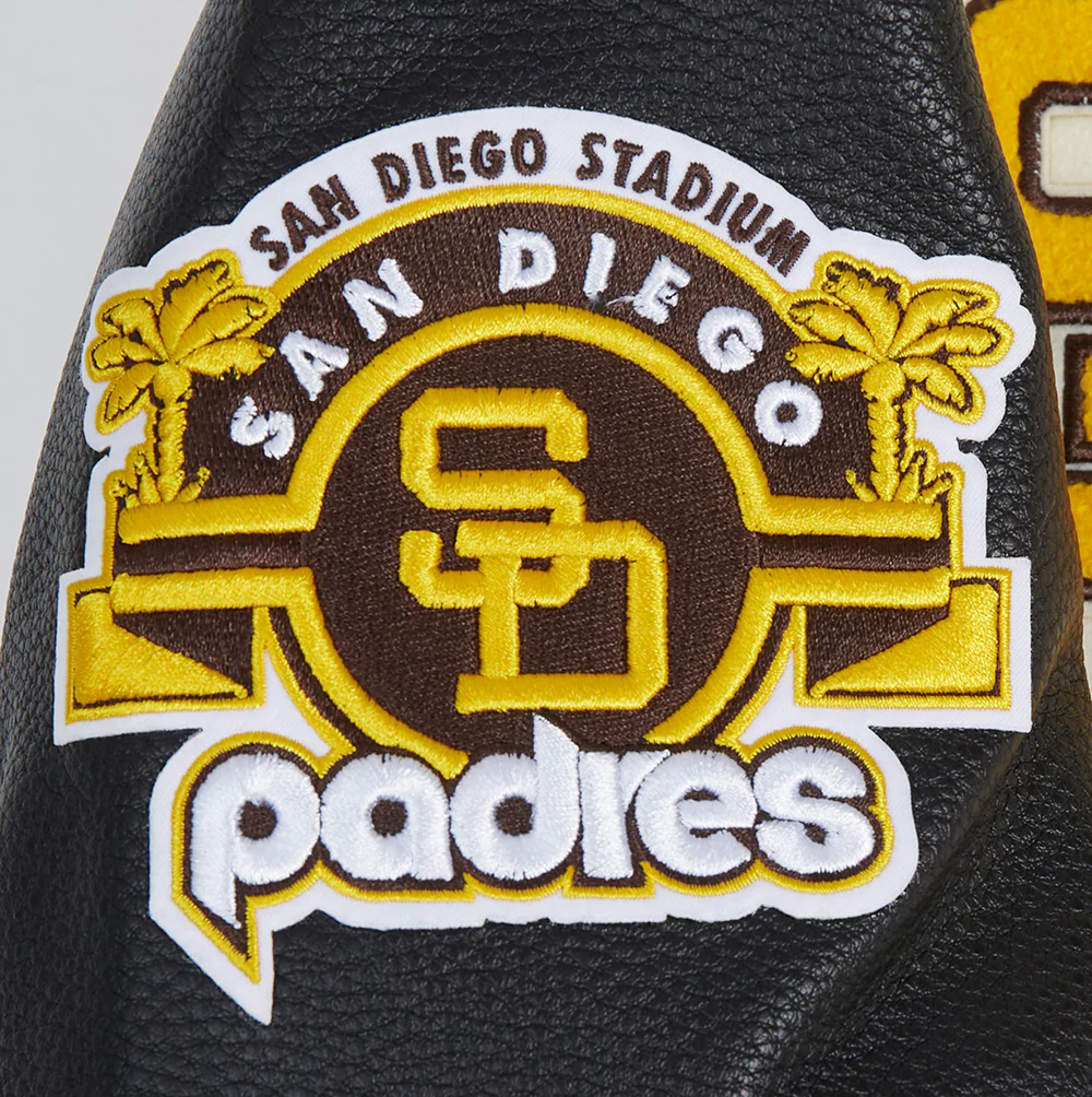 MLB SAN DIEGO PADRES RETRO CLASSIC WOMEN'S RIB WOOL VARSITY JACKET (EGGSHELL/ BLACK) - Image 8