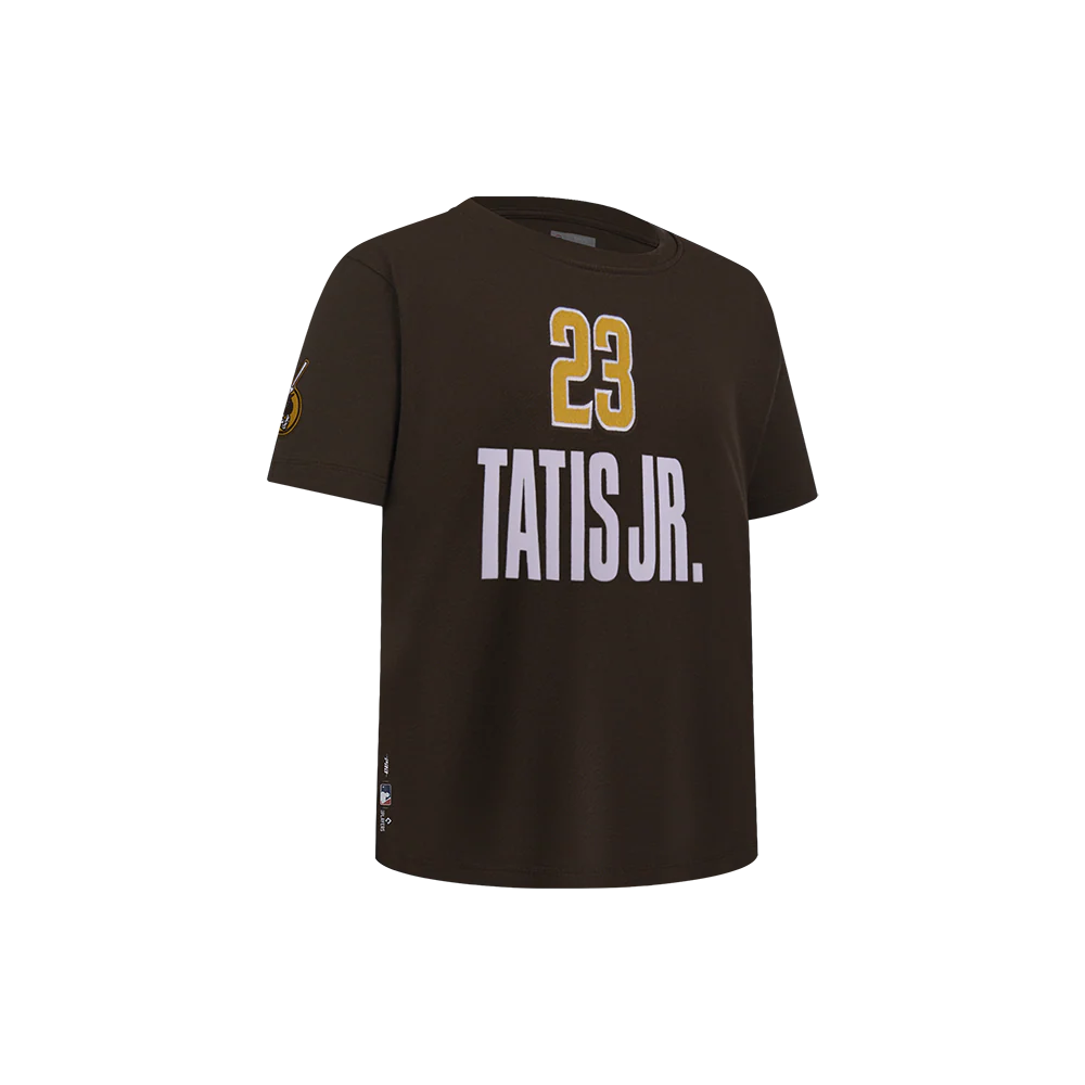 MLB SAN DIEGO PADRESFERNANDO TATIS #23 CLASSIC PLAYER NAME AND NUMBER LITTLE BOY'S TEE (BROWN) - Image 3