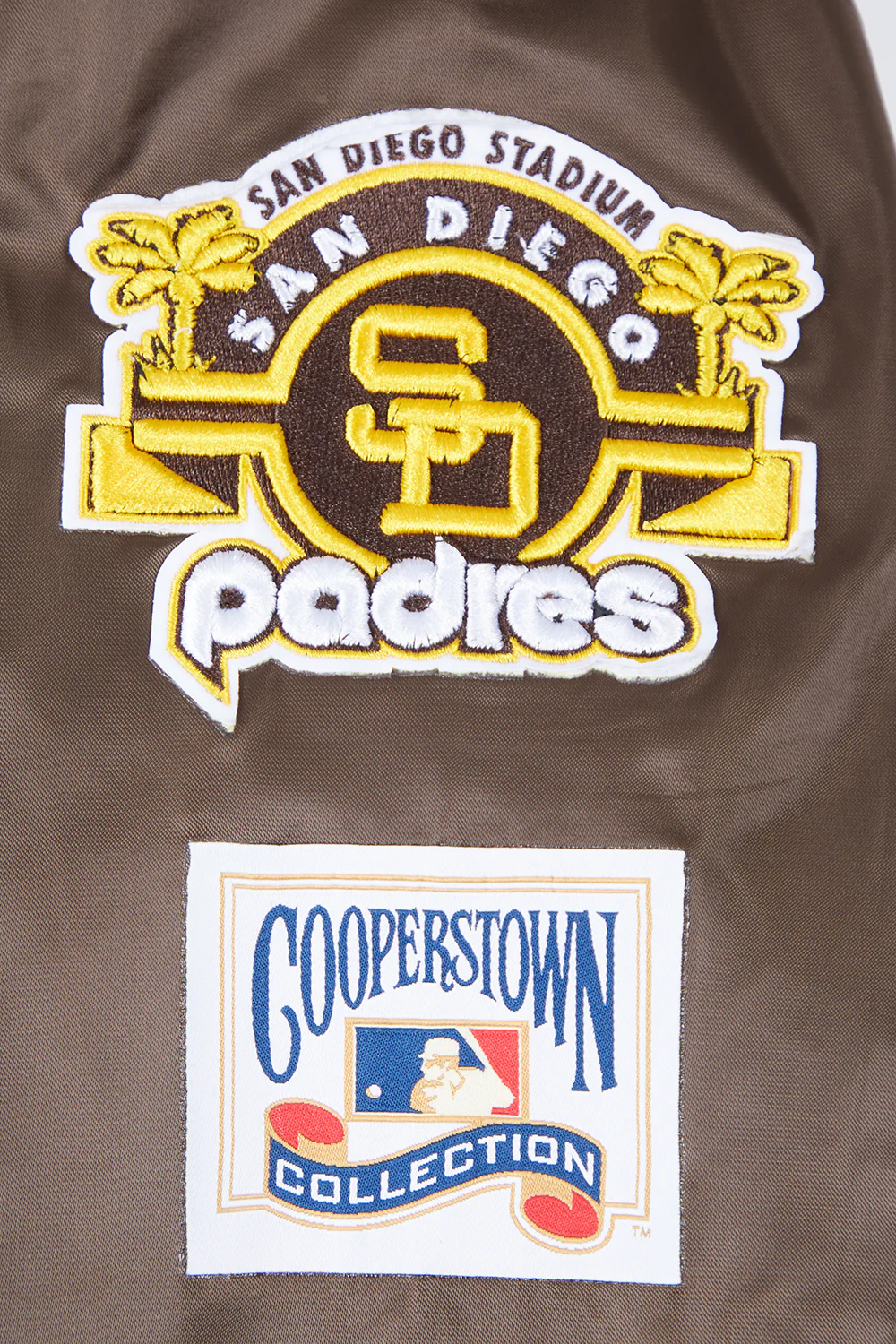 MLB SAN DIEGO PADRES RETRO CLASSIC WOMEN'S RIB SATIN JACKET (BROWN) - Image 8