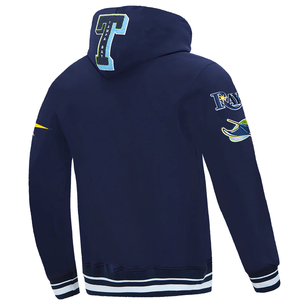 MLB TAMPA BAY RAYS MASHUP MEN'S RIB PULLOVER HOODIE (MIDNIGHT NAVY) - Image 4