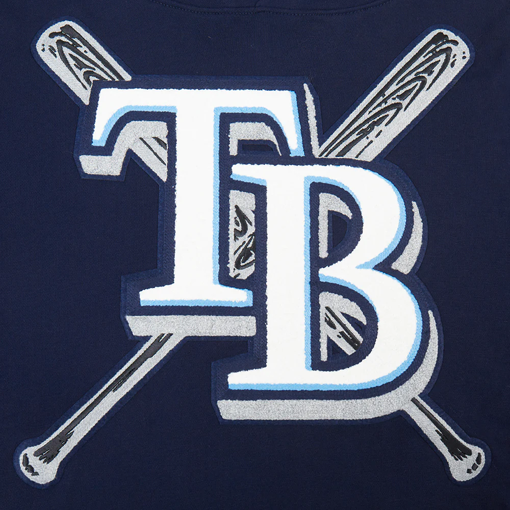 MLB TAMPA BAY RAYS MASHUP MEN'S RIB PULLOVER HOODIE (MIDNIGHT NAVY) - Image 5