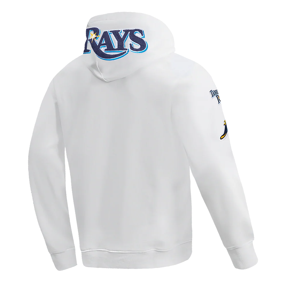 MLB TAMPA BAY RAYS CLASSIC CHENILLE MEN'S PULLOVER HOODIE (WHITE) - Image 4
