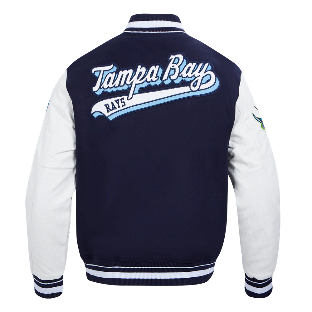 MLB TAMPA BAY RAYS SCRIPT TAIL MEN'S RIB WOOL VARSITY (MIDNIGHT NAVY/WHITE) - Image 3