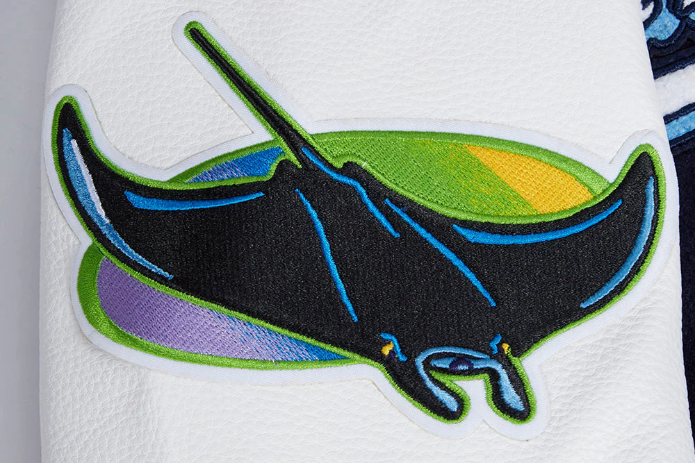 MLB TAMPA BAY RAYS SCRIPT TAIL MEN'S RIB WOOL VARSITY (MIDNIGHT NAVY/WHITE) - Image 7