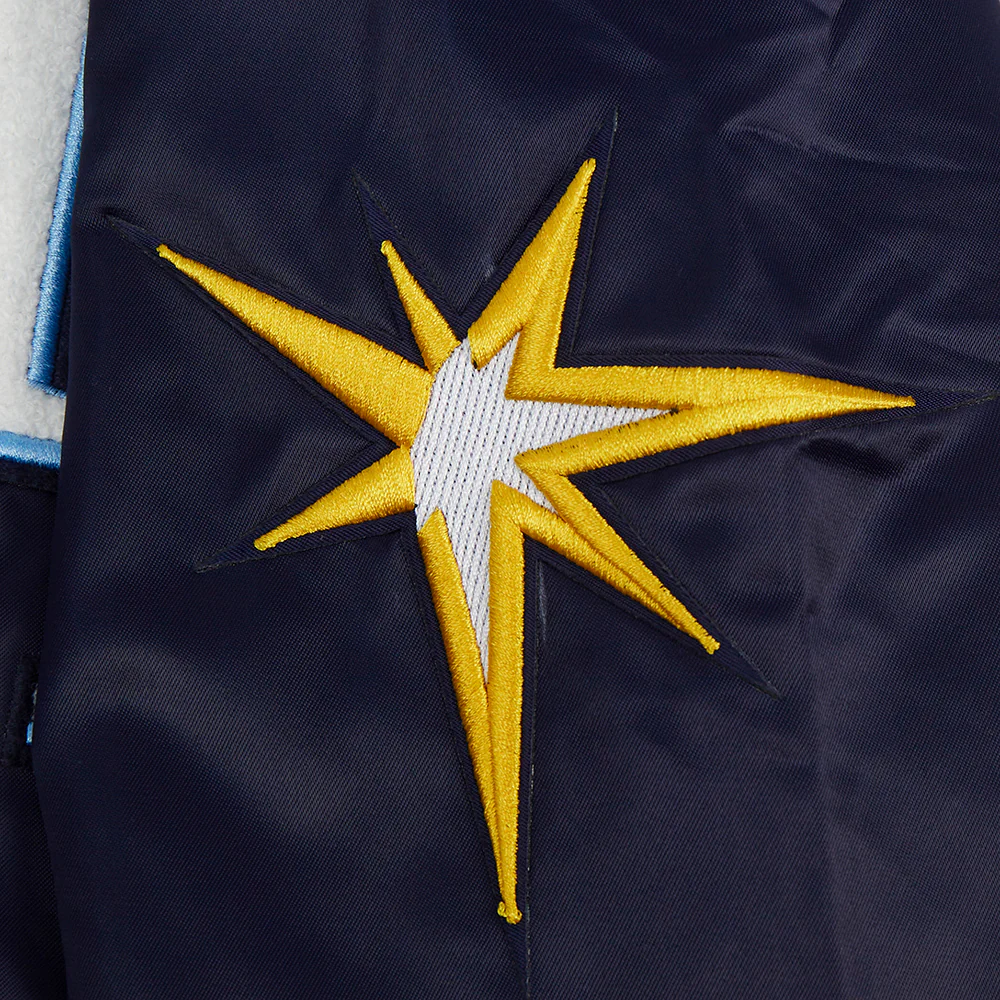 MLB TAMPA BAY RAYS MASHUP MEN'S RIB SATIN JACKET (MIDNIGHT NAVY) - Image 9