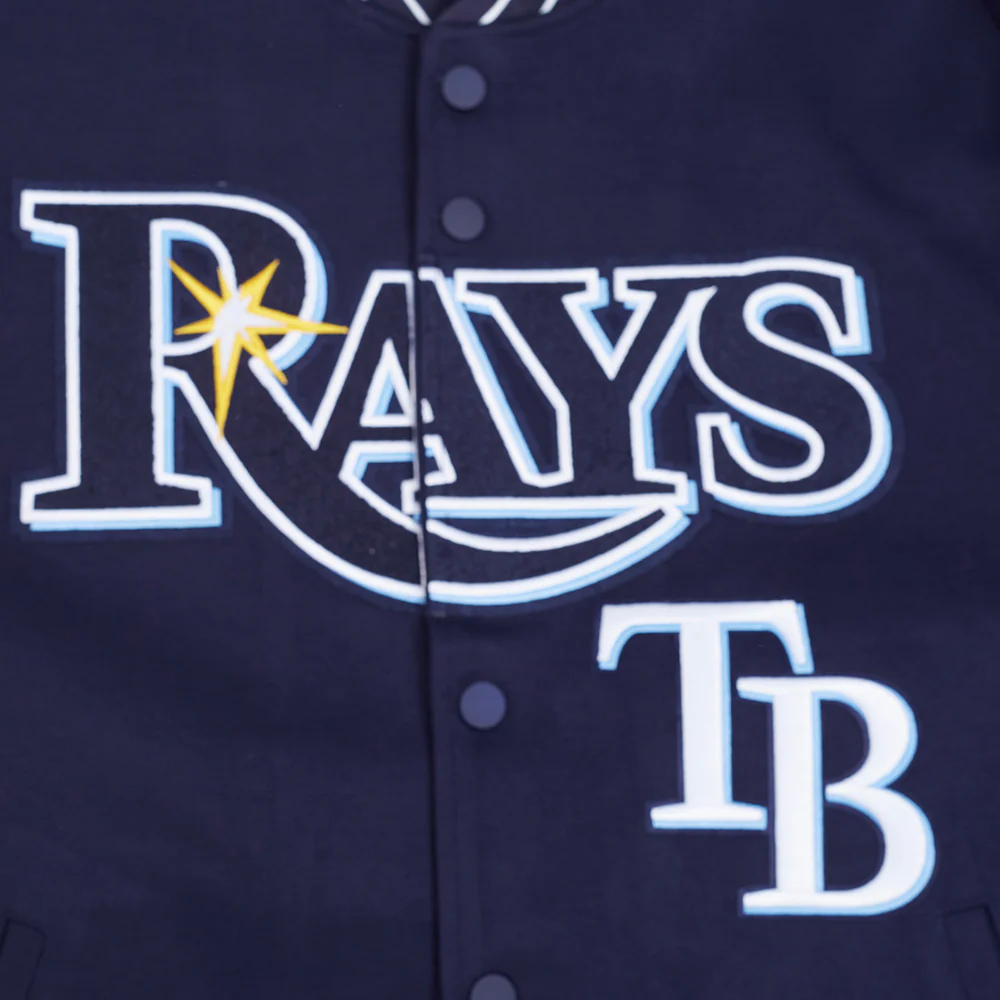 MLB TAMPA BAY RAYS CURRENT LOGO PRO GAME DAY MEN'S DOUBLE KNIT JACKET (MIDNIGHT NAVY/WHITE) - Image 5