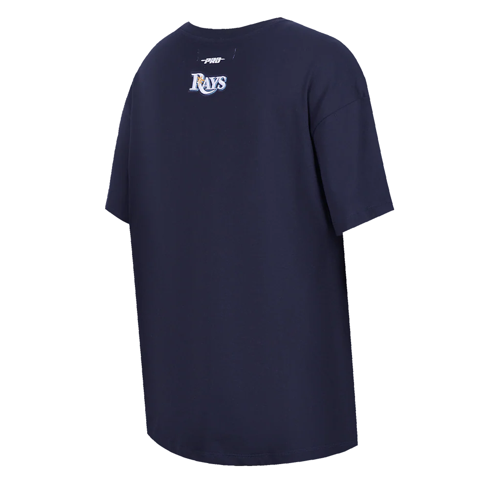 MLB TAMPA BAY RAYS SCRIPT TAIL WOMEN'S BOYFRIEND TOP (MIDNIGHT NAVY) - Image 4