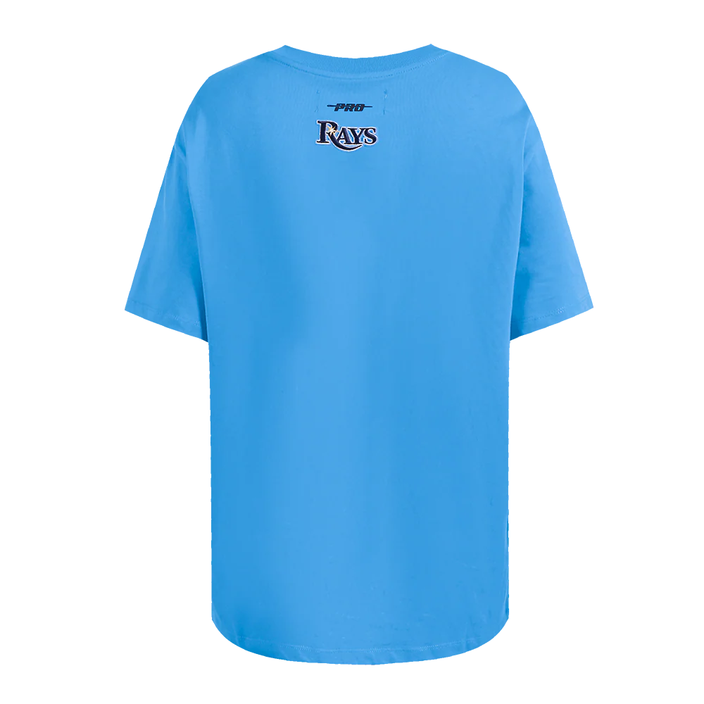 MLB TAMPA BAY RAYS SCRIPT TAIL WOMEN'S BOYFRIEND TOP (UNIVERSITY BLUE) - Image 3