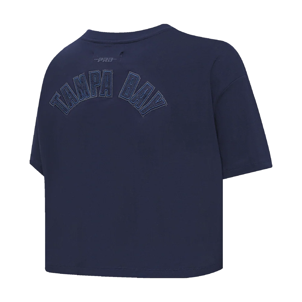 MLB TAMPA BAY RAYS TRIPLE TONAL SINGLE JERSEY BOXY WOMEN'S TEE (MIDNIGHT NAVY) - Image 4