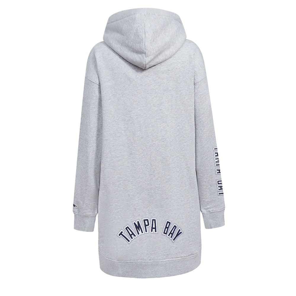 MLB TAMPA BAY RAYS CLASSIC WOMEN'S FLEECE HOODIE DRESS (HEATHER GREY) - Image 3