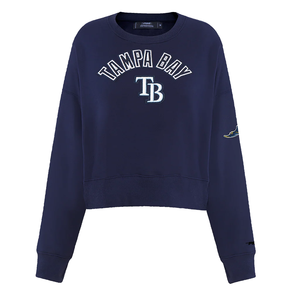 MLB TAMPA BAY RAYS CLASSIC WOMEN'S FLEECE CREWNECK (MIDNIGHT NAVY)