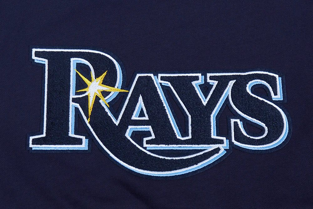 MLB TAMPA BAY RAYS CLASSIC WOMEN'S FLEECE CROPPED PULLOVER HOODIE (MIDNIGHT NAVY) - Image 7