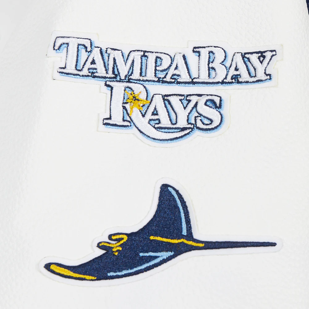 MLB TAMPA BAY RAYS CLASSIC WOMEN'S WOOL VARSITY JACKET (MIDNIGHT NAVY/WHITE) - Image 7