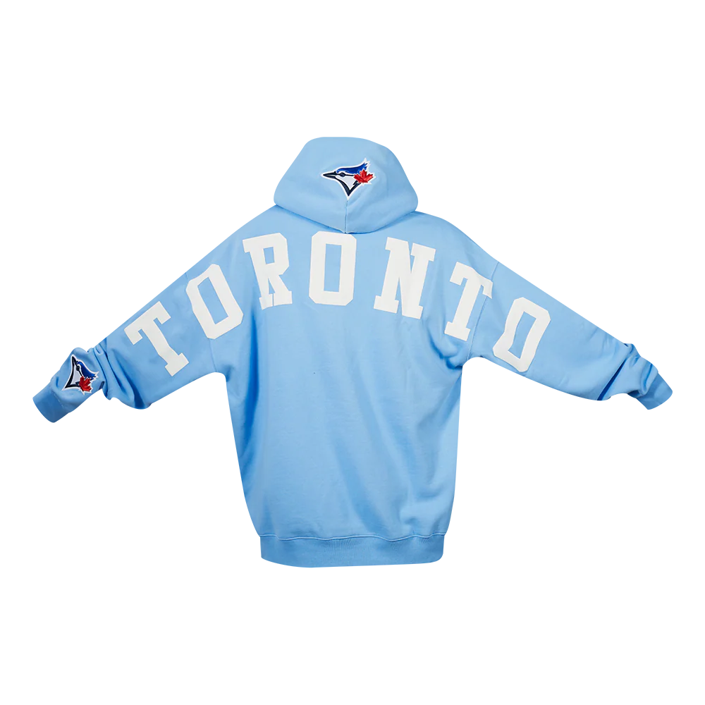 MLB TORONTO BLUE JAYS WINGSPAN MEN'S DROP SHOULDER FLC PO HOODIE (UNIVERSITY BLUE) - Image 2