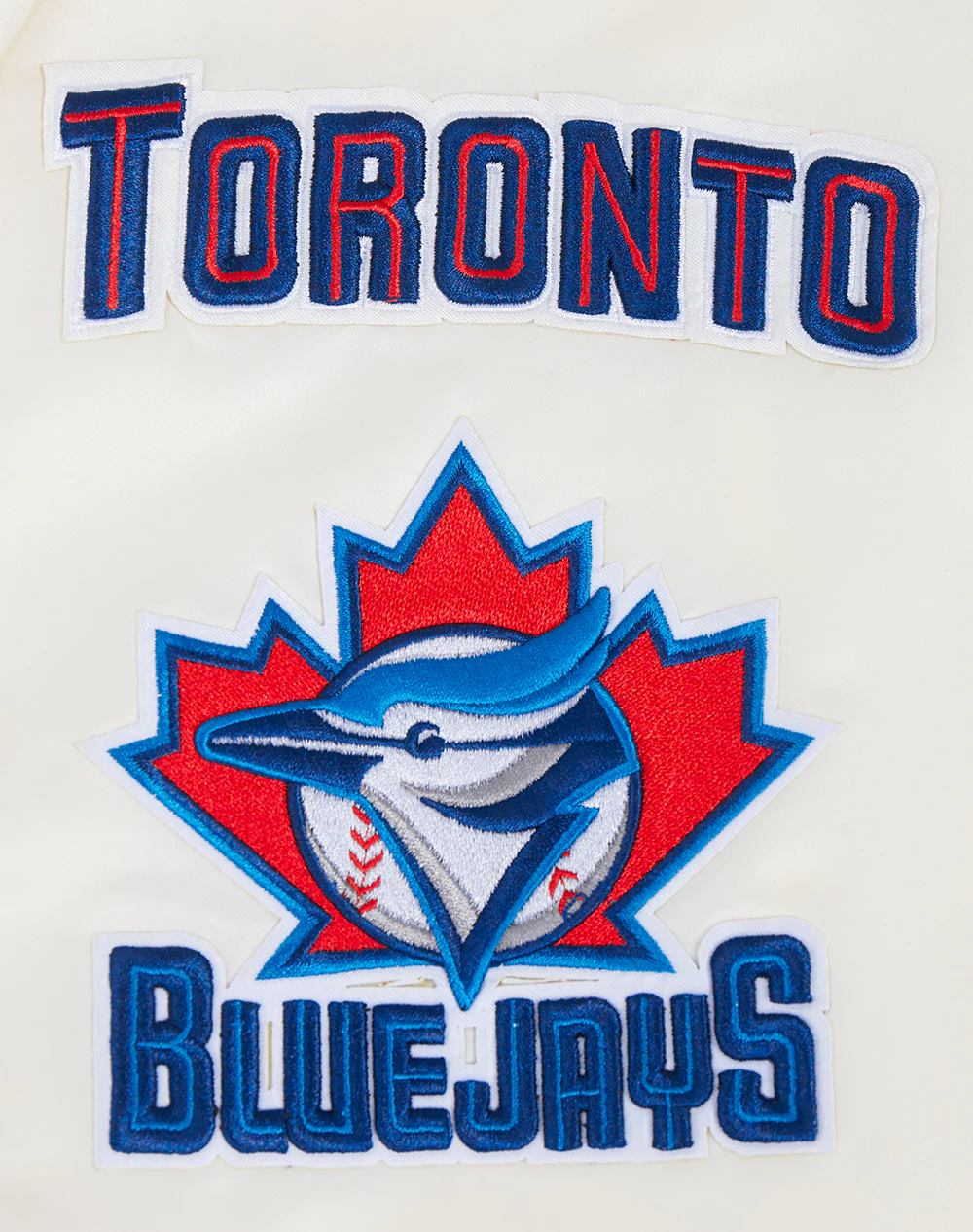 MLB TORONTO BLUE JAYS RETRO CLASSIC MEN'S RIB SATIN JACKET (EGGSHELL/ UNIVERSITY BLUE) - Image 6