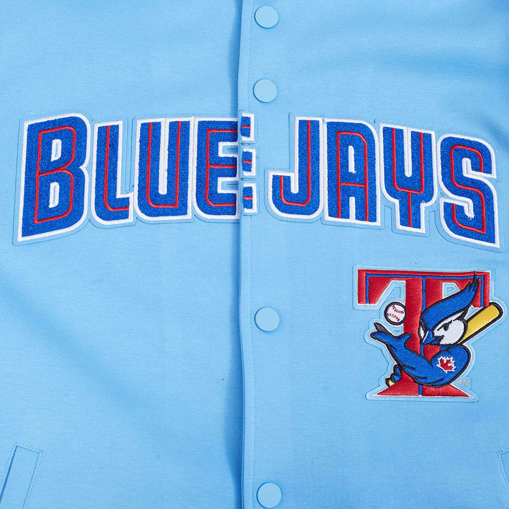 MLB TORONTO BLUE JACKETS COOPERSTOWN LOGO PRO GAME DAY MEN'S DOUBLE KNIT JACKET (UNI BLUE/ ROYAL BLUE/ RED) - Image 5