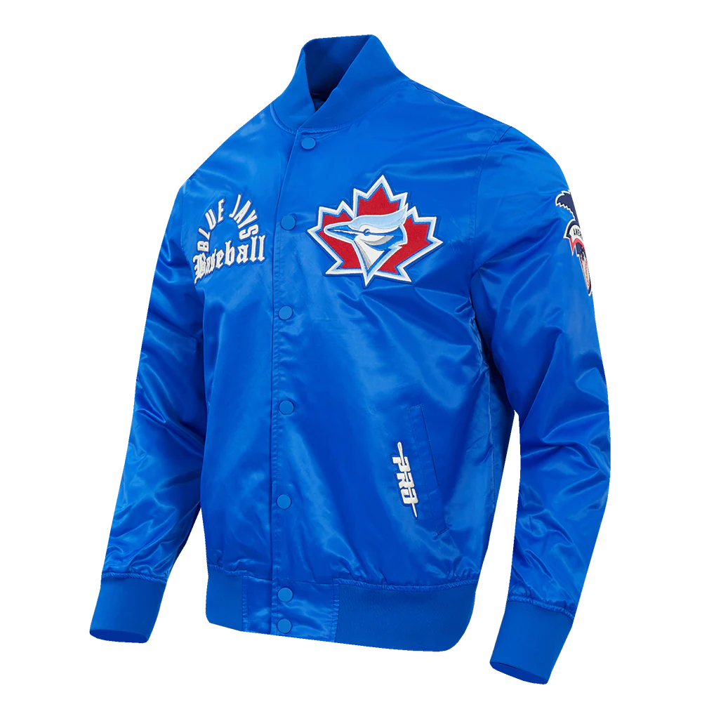 MLB TORONTO BLUE JAYS MODERN ORIGINALS MEN'S SATIN JACKET (ROYAL BLUE) - Image 4