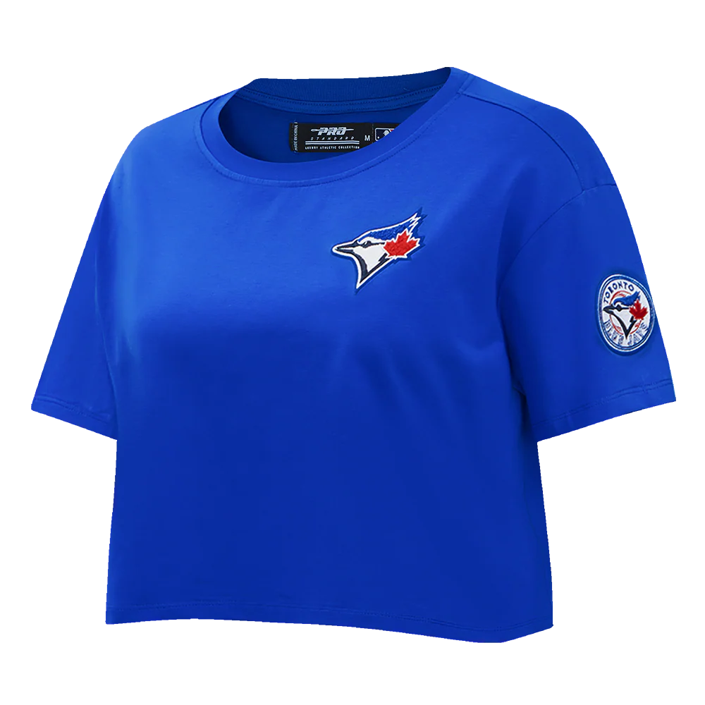 MLB TORONTO BLUE JAYS CLASSIC WOMEN'S SINGLE JERSEY BOXY TOP (ROYAL BLUE) - Image 2