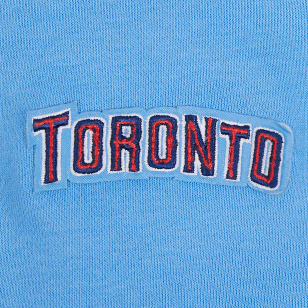 MLB TORONTO BLUE JAYS RETRO CLASSIC WOMEN'S RIB CROPPED PULLOVER HOODIE (UNIVERSITY BLUE) - Image 6