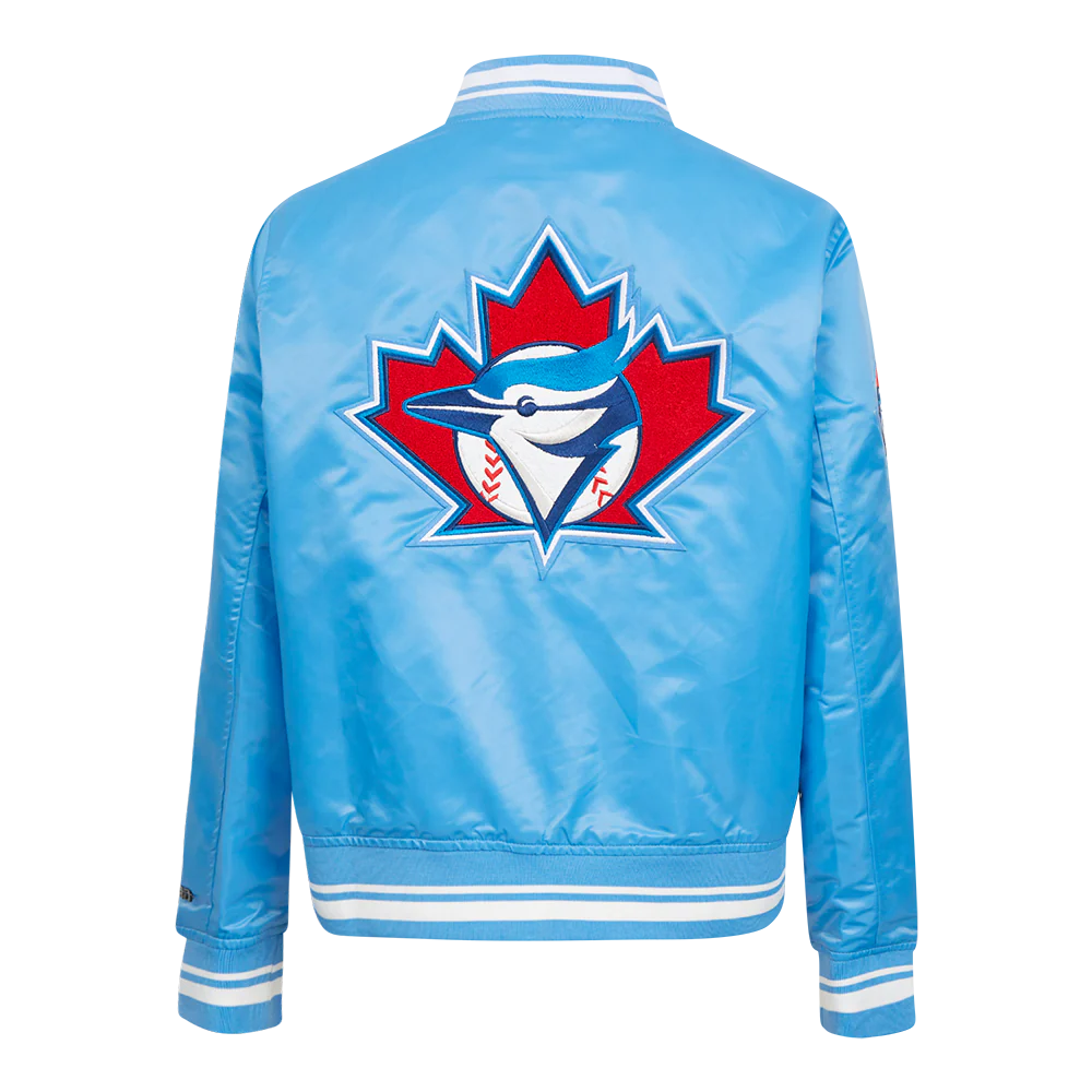 MLB TORONTO BLUE JAYS RETRO CLASSIC WOMEN'S RIB SATIN JACKET (UNIVERSITY BLUE) - Image 3