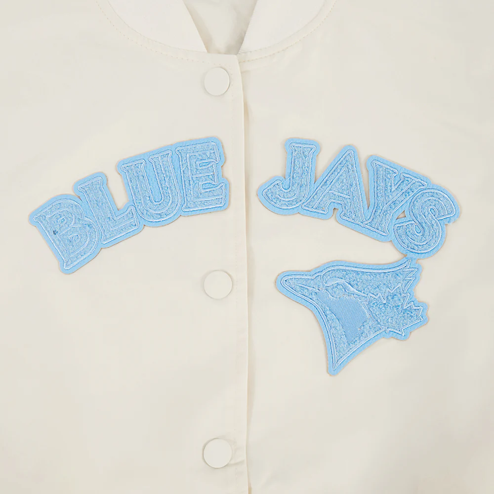 MLB TORONTO BLUE JAYS TRIPLE TONAL WOMEN'S SATIN JACKET (EGGSHELL) - Image 5