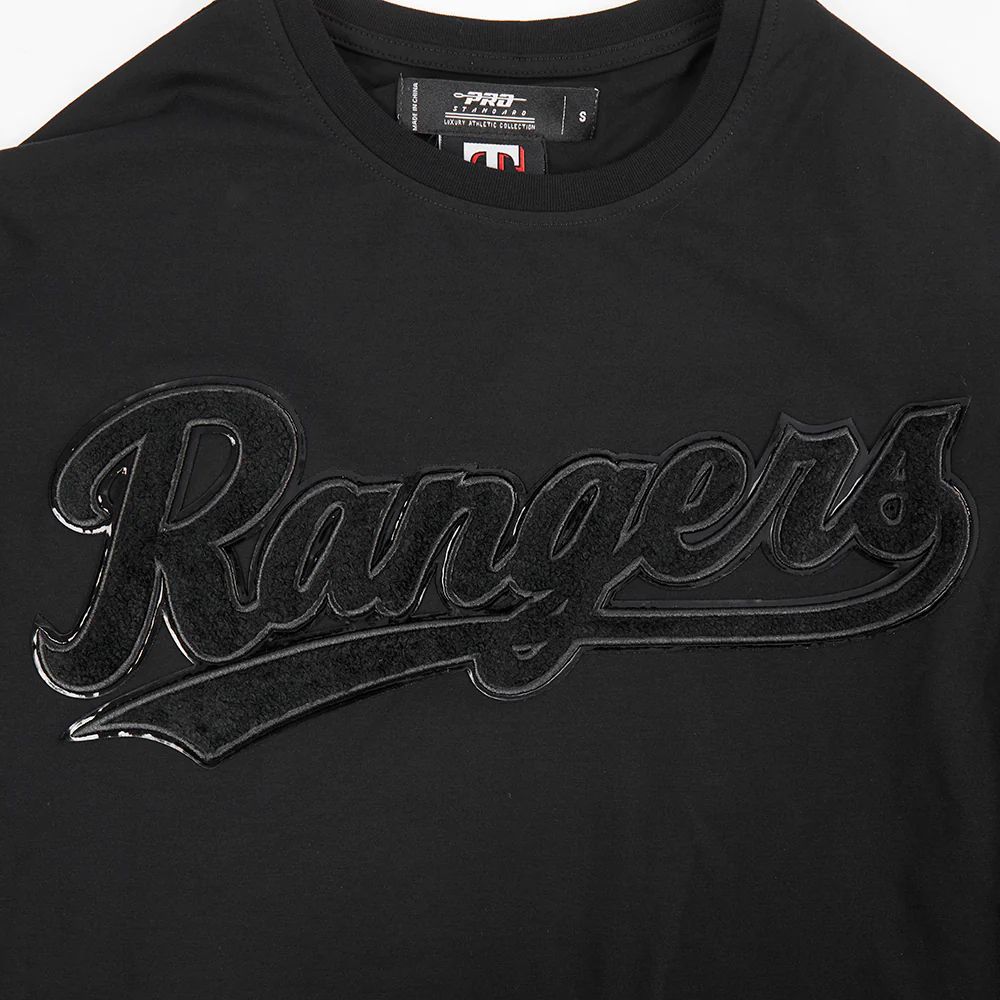 MLB TEXAS RANGERS TRIPLE BLACK SINGLE JERSEY TEE (TRIPLE BLACK) - Image 5