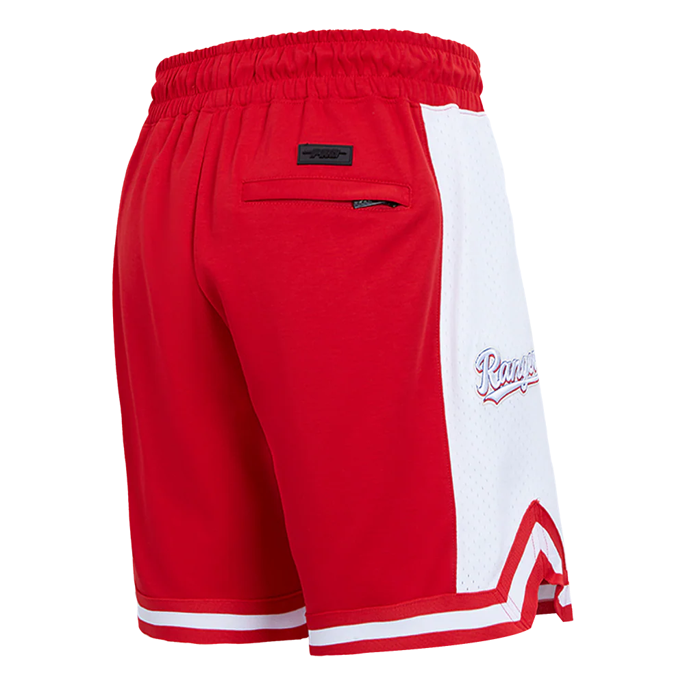MLB TEXAS RANGERS SCRIPT TAIL MEN'S DOUBLE KNIT 2.0 SHORT (RED) - Image 4