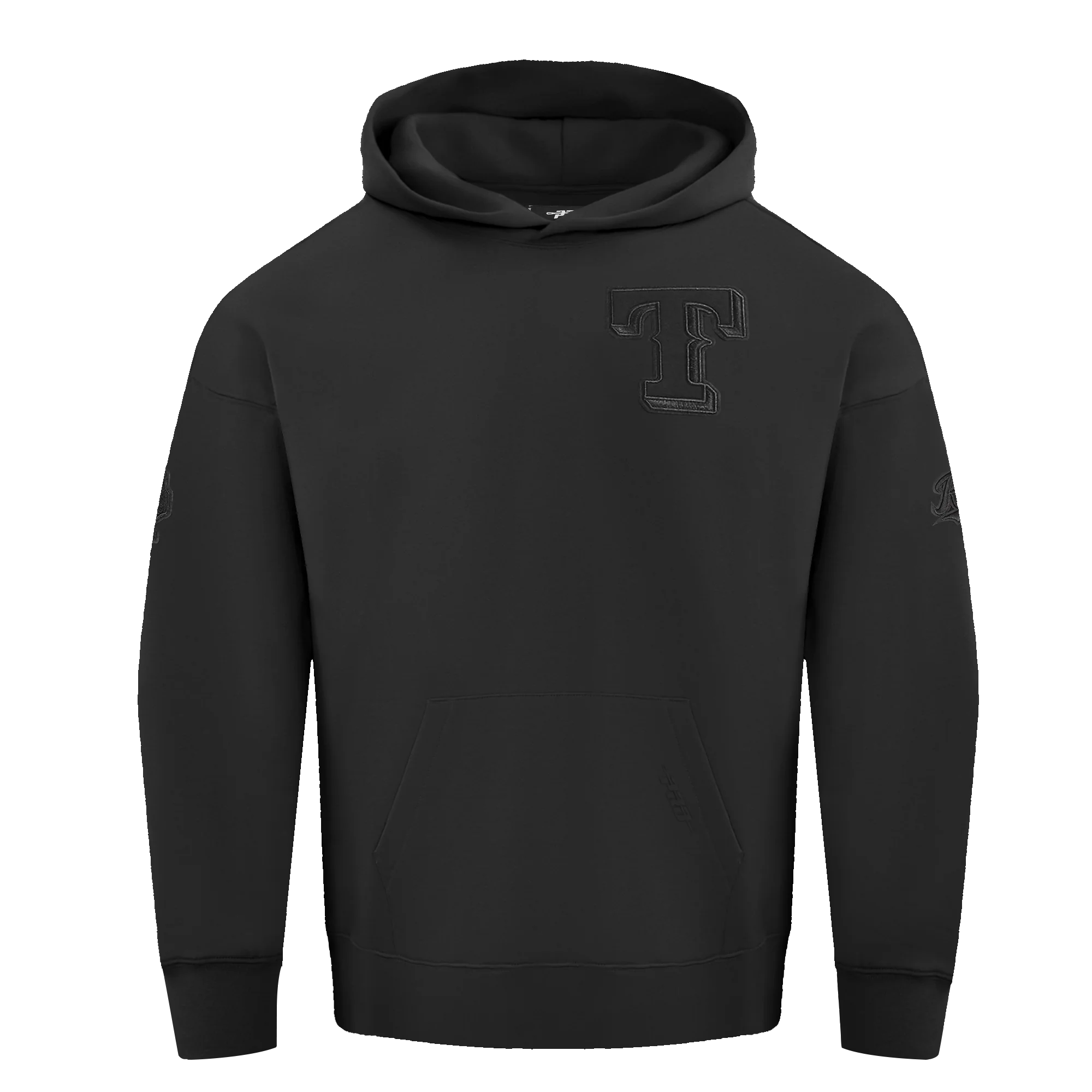 MLB TEXAS RANGERS NEUTRAL MEN'S DROP SHOULDER PULLOVER HOODIE (BLACK)