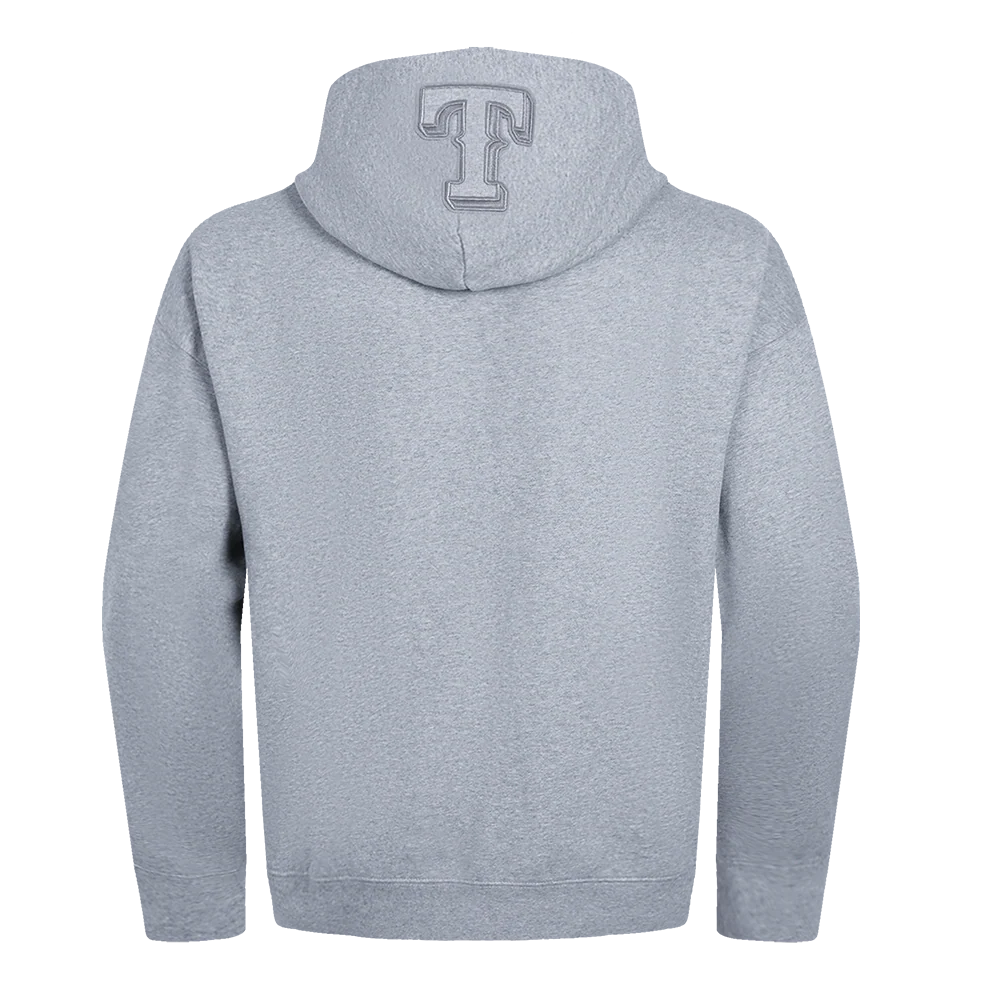 MLB TEXAS RANGERS NEUTRAL MEN'S DROP SHOULDER PULLOVER HOODIE (DARK HEATHER GRAY) - Image 3