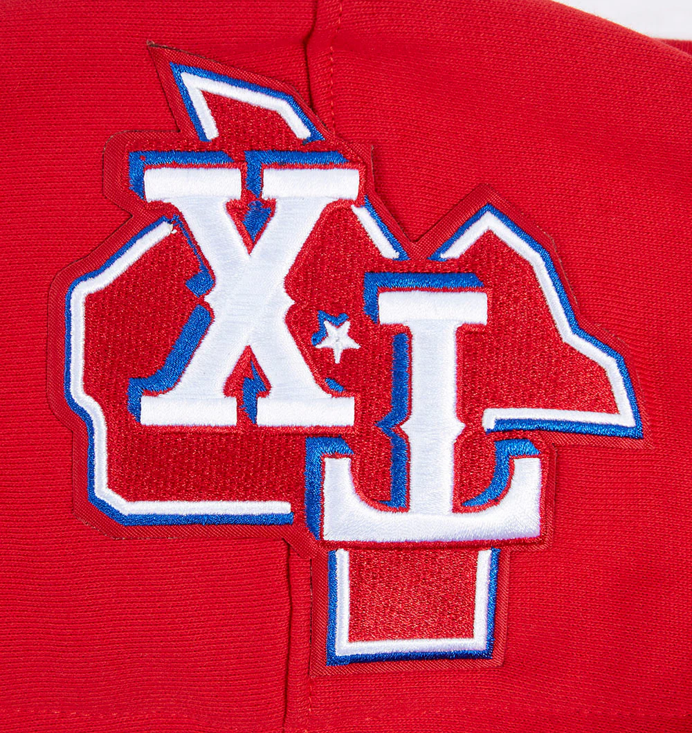 MLB TEXAS RANGERS SCRIPT TAIL MEN'S RIB FLEECE PULLOVER HOODIE (RED) - Image 8