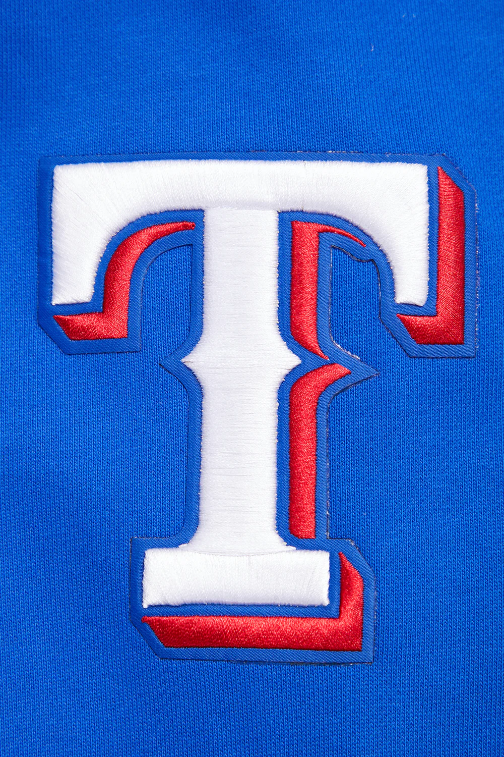 MLB TEXAS RANGERS SCRIPT TAIL MEN'S RIB FLEECE PULLOVER HOODIE (ROYAL BLUE/RED) - Image 7